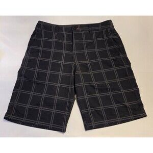 O’Neill Hybrid Shorts Mens 32 Gray Plaid Stretch Golf Surf Walk Performance